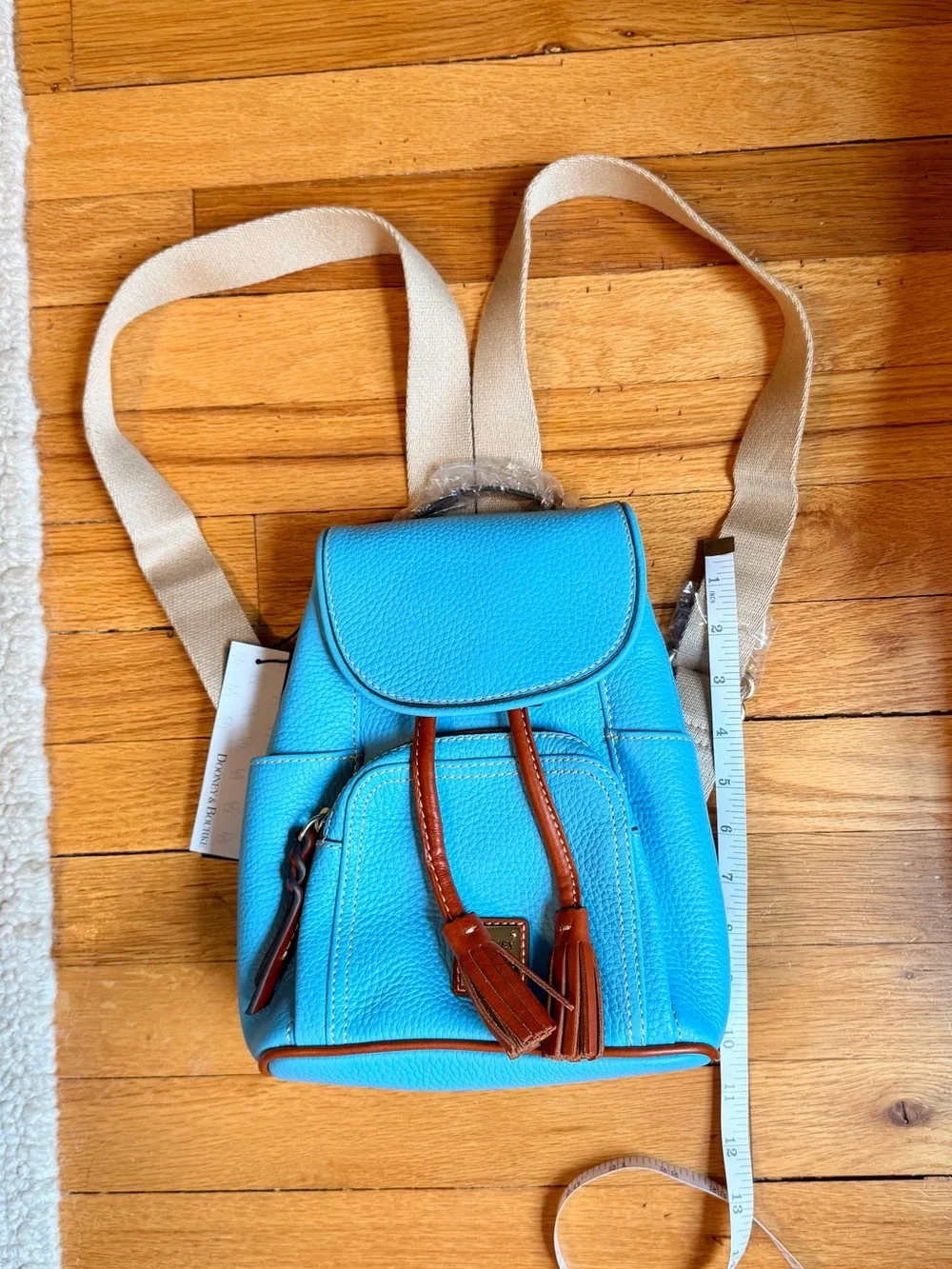 NWT Dooney & Bourke Pebble Grain Sky Blue Small Murphy Backpack.
